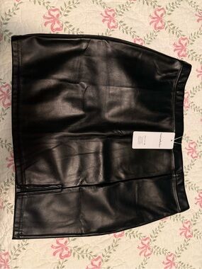 Faux Leather Black Mini Skirt